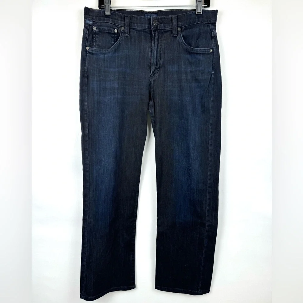 Citizens of Humanity Men’s Sid Denim Jeans Straight Leg Dark Blue Rinse 31 x 29